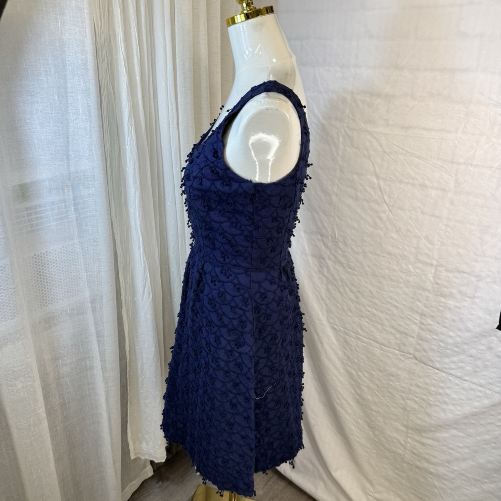 Vineyard Vines Dress 100% Linen A-Line Babydoll Blue Sz 4 Kentucky Derby Preppy - Picture 2 of 14